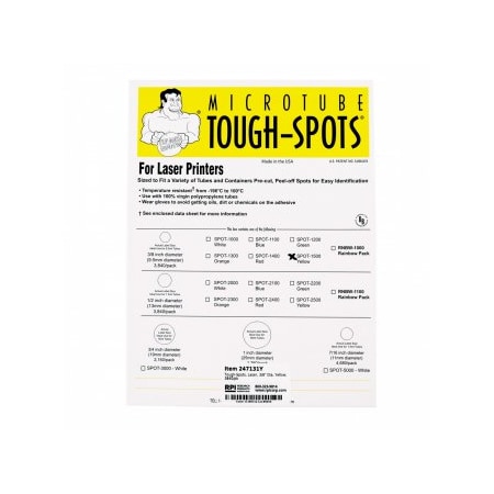 Diversified Biotech Tough-Spots, Laser, 3/8" Dia, Yellow, 3840/pk, 3840PK 247131Y